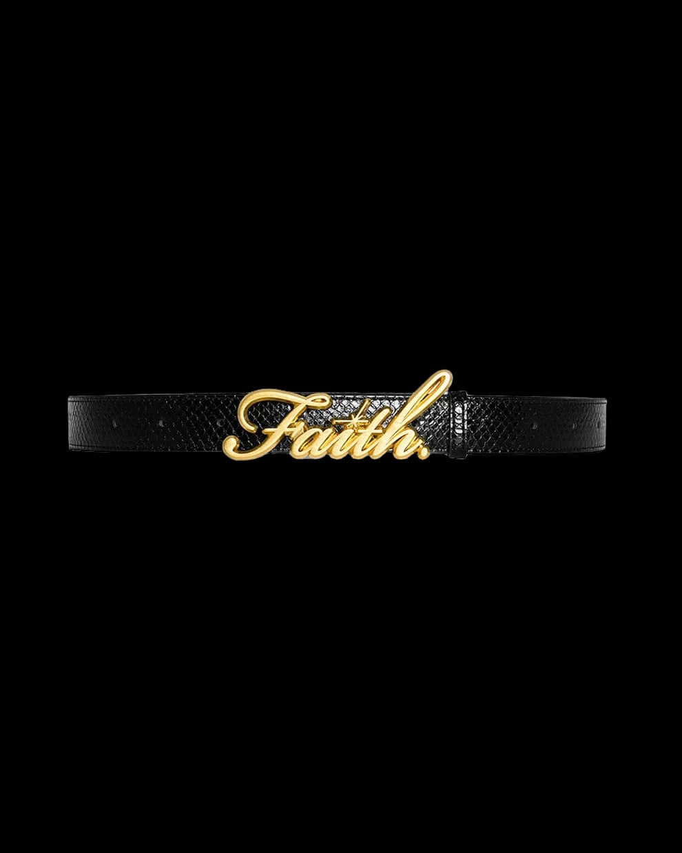 Gold Faith Belt in Black/Gold, front view